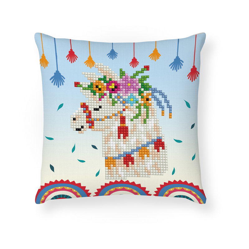 Diamond Dotz 5D Embroidery Facet Art Kit LLAMA PARTY DDP2.045 Decorative Pillow