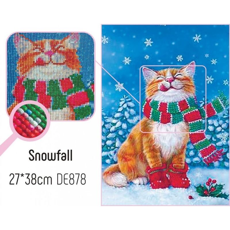 Collection D'Art 5D Diamond Painting Kit, SNOWFALL, 27 x 38cm Mosaic Kit
