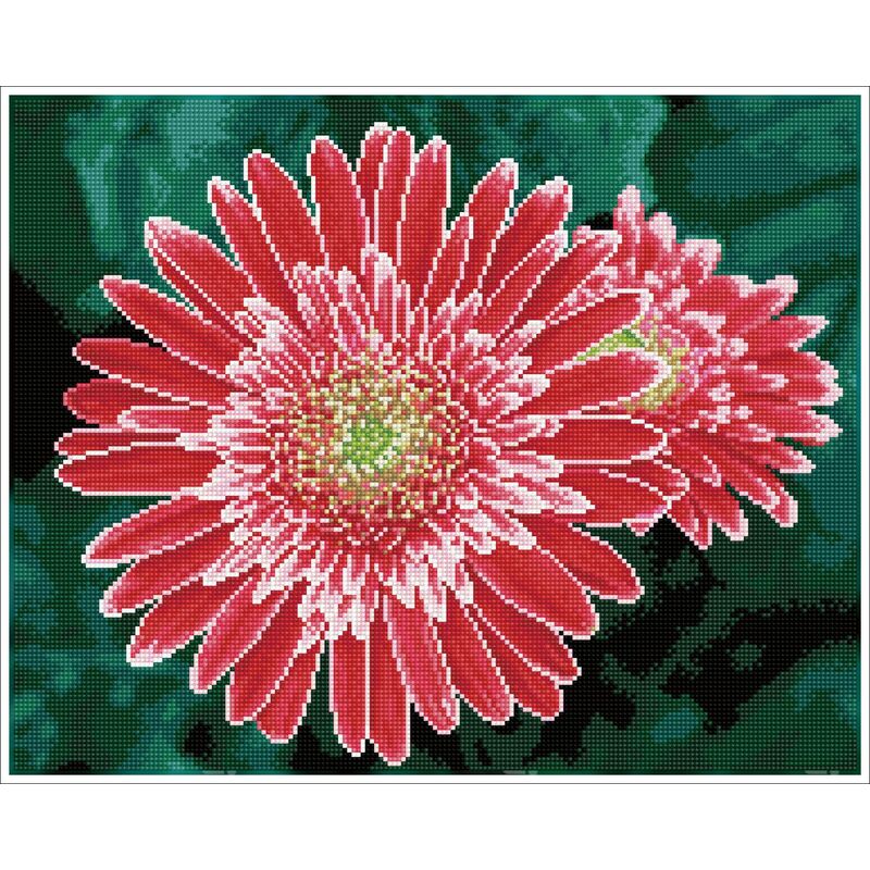 Diamond Dotz Squares PINK GERBERAS DQK10.001 5D Diamond Painting Kit, Pre-Framed