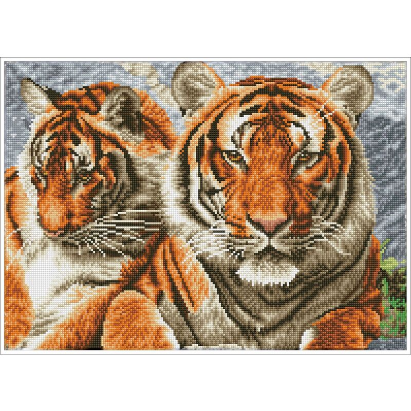 Diamond Dotz Squares TIGERS DQK10.003 5D Diamond Painting Kit, Pre-Framed