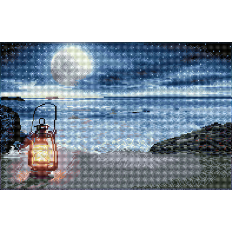 Diamond Dotz Squares SEASIDE VIGIL DQK10.007 5D Diamond Painting Kit, Pre-Framed