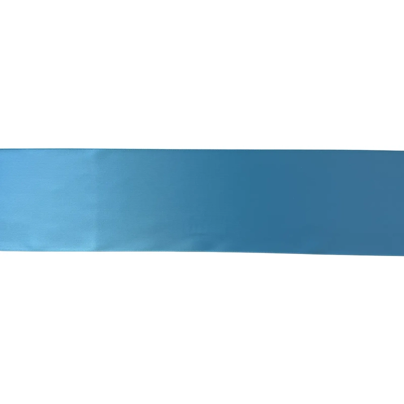 ISLAND BLUE 100mm Woven Edge Satin Ribbon By The Metre