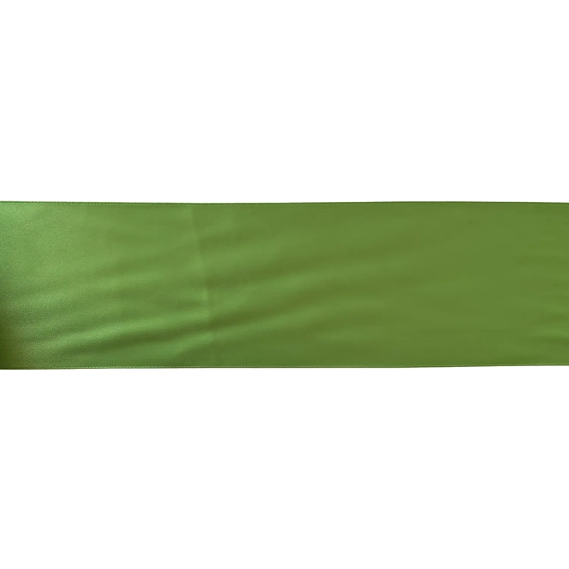 BUD GREEN 100mm Woven Edge Double Faced (Side) Satin Ribbon By The Metre