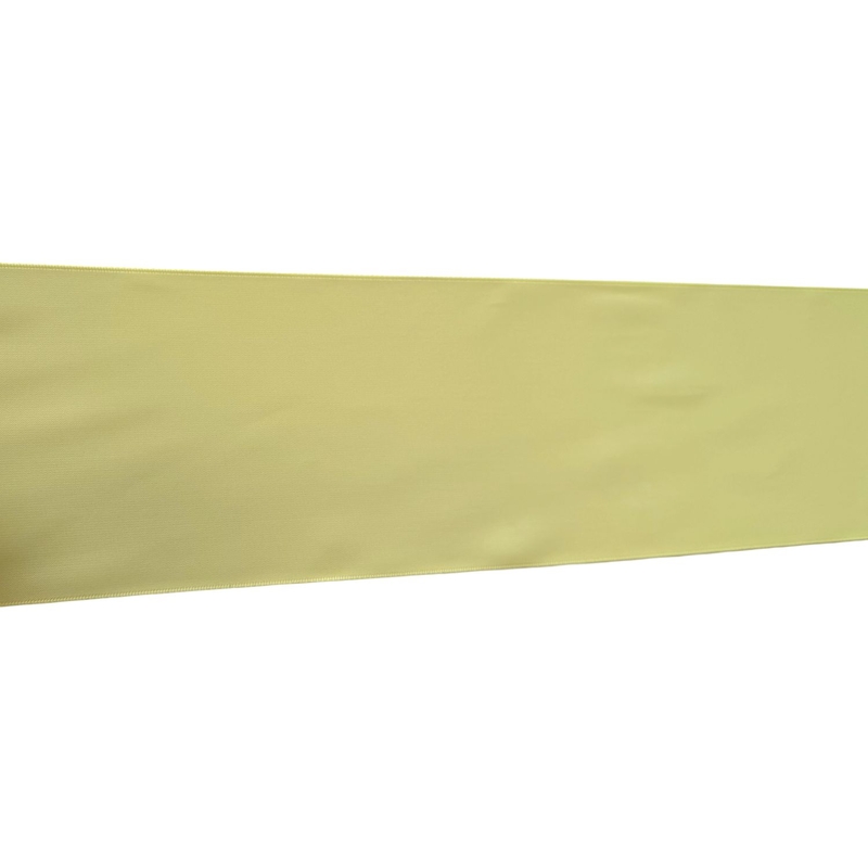 LEMON CHIFFON 100mm Woven Edge Double Faced (Side) Satin Ribbon By The Metre