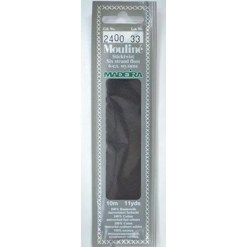 MADEIRA Mouline Colour 2400 BLACK Stranded Cotton Embroidery Floss 10m