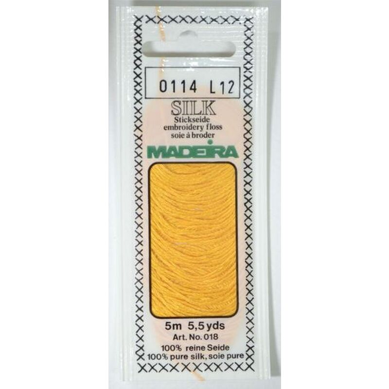 Madeira PURE SILK #0114 YELLOW GOLD, 4-Strand Hand Embroidery Thread