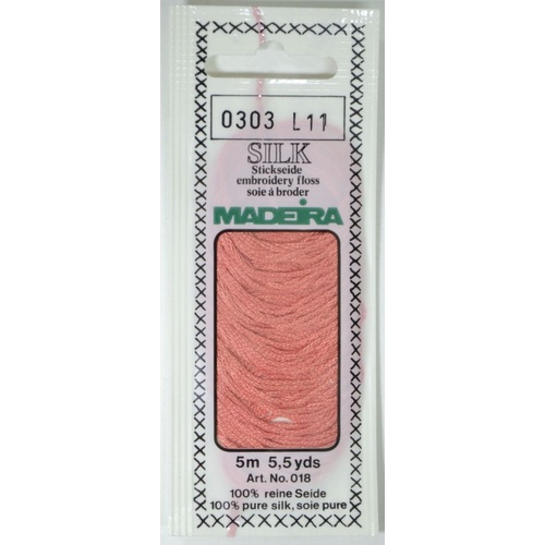 Madeira PURE SILK #0303 DUSKY PINK, 4-Strand Hand Embroidery Thread