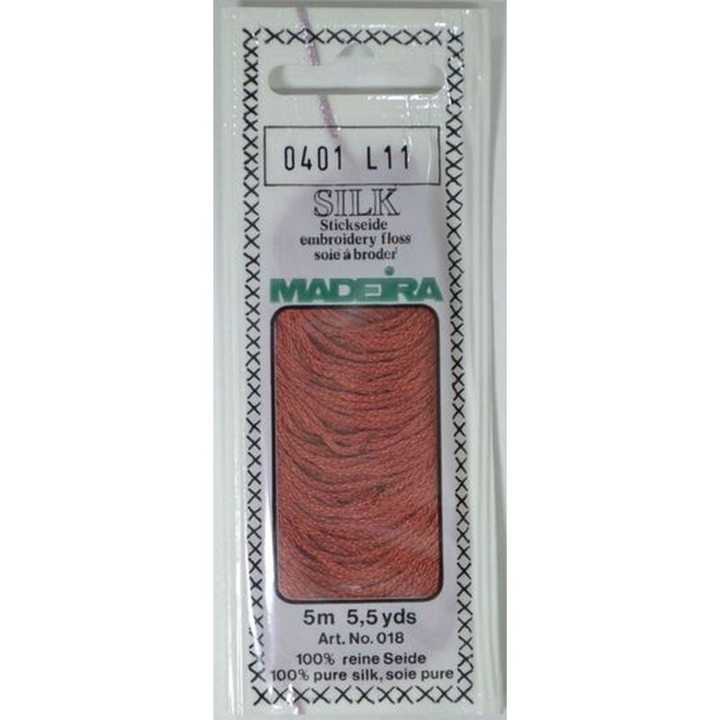Madeira PURE SILK #0401 MAROON, 4-Strand Hand Embroidery Thread