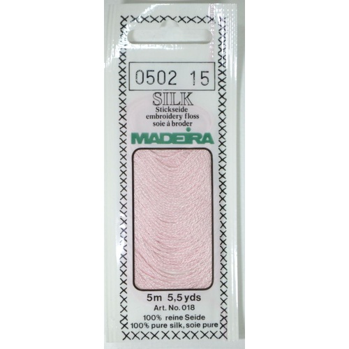 Madeira PURE SILK #0502 LIGHT PASTEL PINK, 4-Strand Hand Embroidery Thread