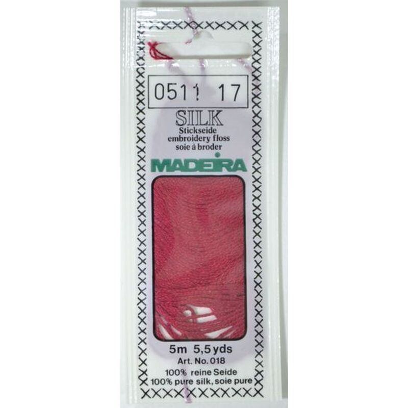 Madeira PURE SILK #0511 DEEP BLUSH, 4-Strand Hand Embroidery Thread