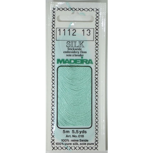 Madeira PURE SILK #1112 MID OCEAN BLUE, 4-Strand Hand Embroidery Thread