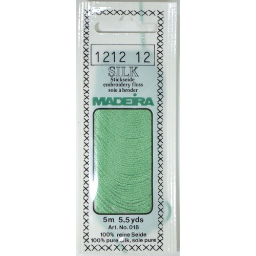 Madeira PURE SILK #1212 MINT, 4-Strand Hand Embroidery Thread