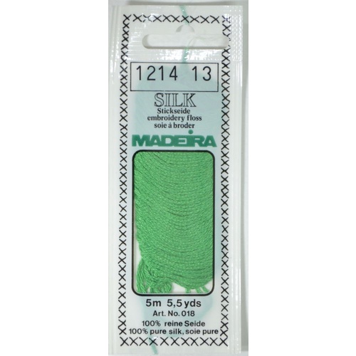Madeira PURE SILK #1214 SEA GREEN, 4-Strand Hand Embroidery Thread