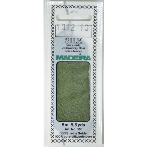 Madeira PURE SILK #1312 SEAWEED GREEN, 4-Strand Hand Embroidery Thread