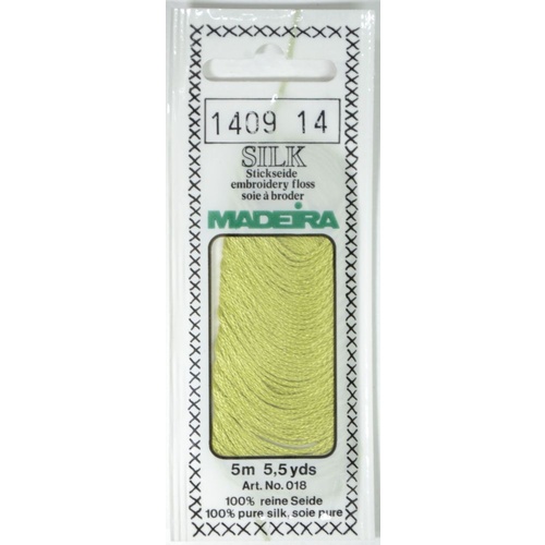 Madeira PURE SILK #1409 SEAWEED GREEN, 4-Strand Hand Embroidery Thread