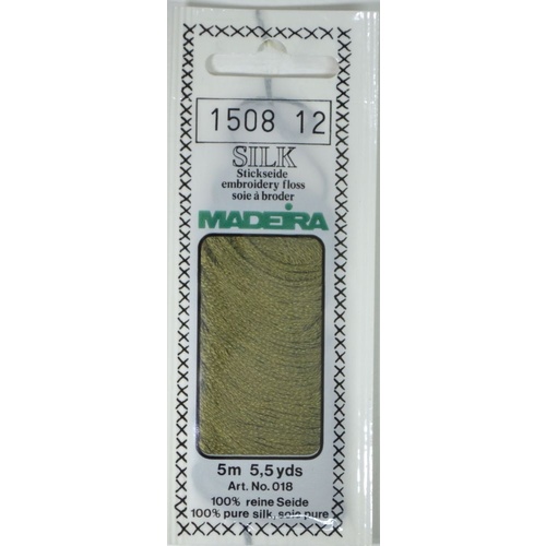 Madeira PURE SILK #1508 MID GREEN, 4-Strand Hand Embroidery Thread