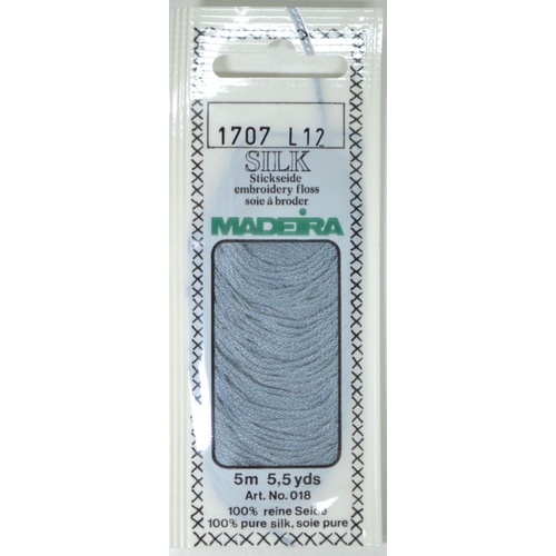 Madeira PURE SILK #1707 STEEL, 4-Strand Hand Embroidery Thread