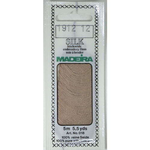 Madeira PURE SILK #1912 MID BROWN, 4-Strand Hand Embroidery Thread