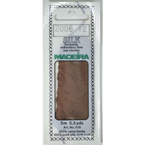 Madeira PURE SILK #2006 COCO BROWN, 4-Strand Hand Embroidery Thread