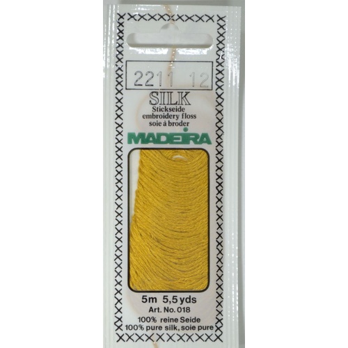Madeira PURE SILK #2211 DARK GOLD, 4-Strand Hand Embroidery Thread