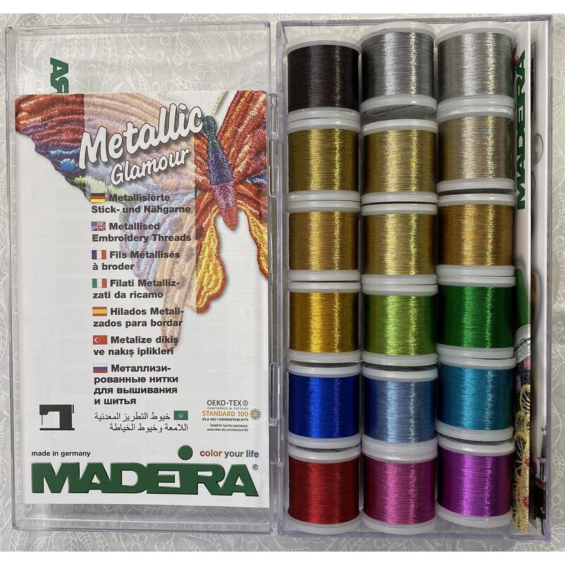 Madeira Metallic Smooth Supertwist Thread Gift Box, Art No. 8021, 18 x 200m