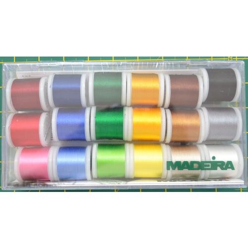 Madeira Rayon 40 Thread Gift Pack, 18 Spools x 200m Embroidery Thread