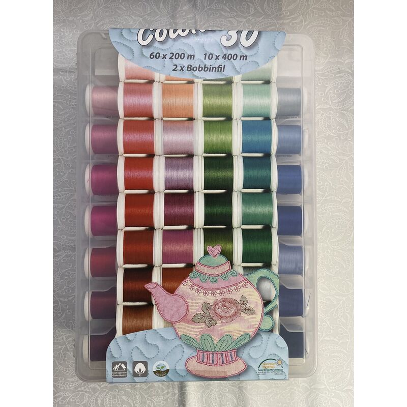 Madeira Cotona 30 Quilt Box Art No.8054, 70 x Cotona Spools, 2 Bobbinfil