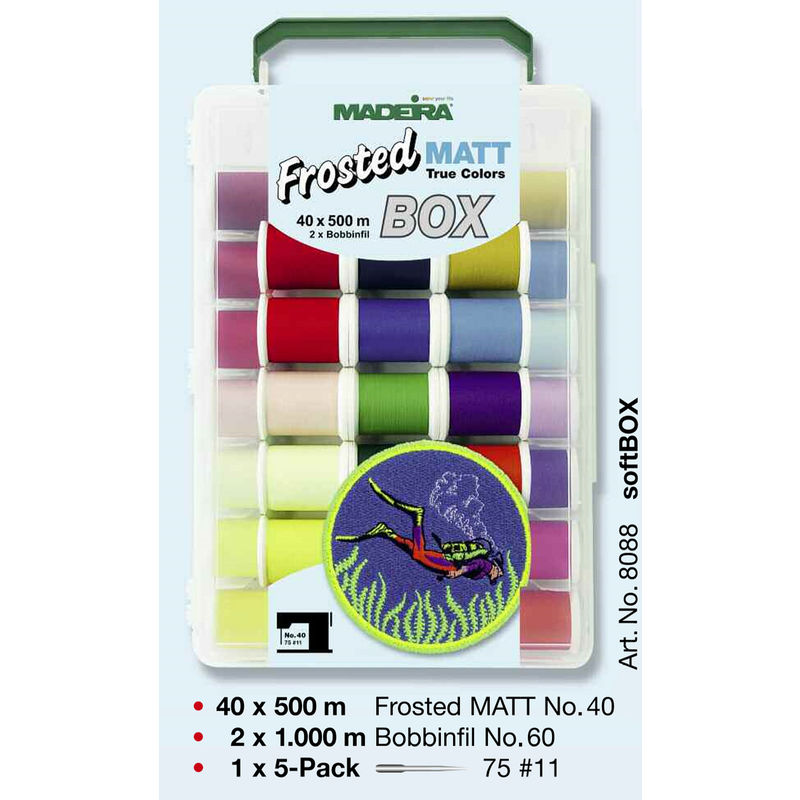 Madeira Frosted Matt True Colour Thread Box, 40 x 500m