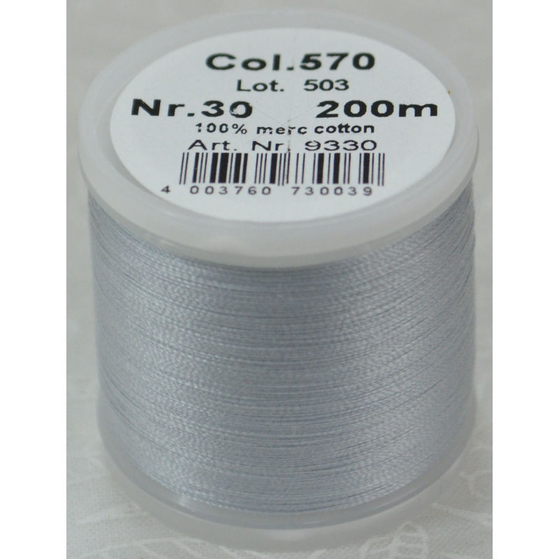 Madeira Cotona 30, 200m Embroidery & Quilting Thread Colour 570 Pale Powder Blue
