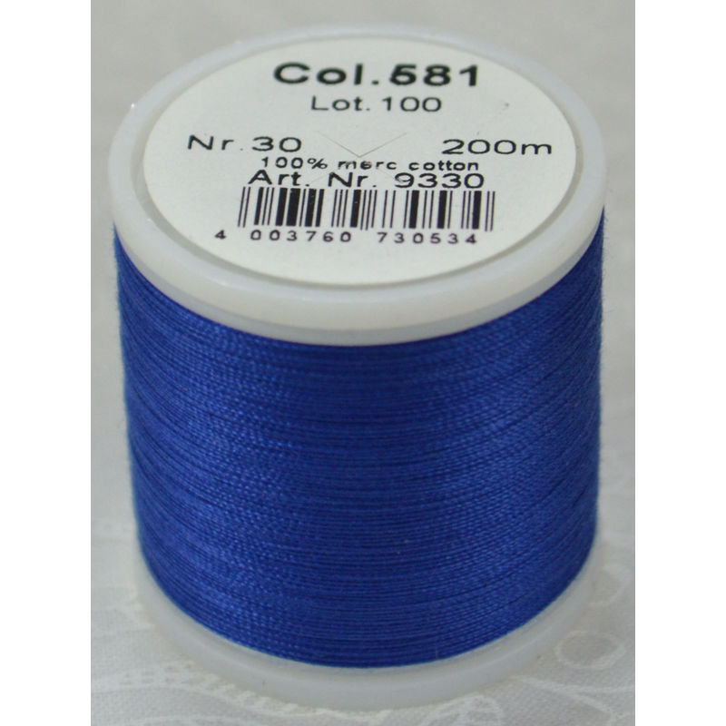 Madeira Cotona 30, 200m Embroidery & Quilting Thread Colour 581 Royal Blue