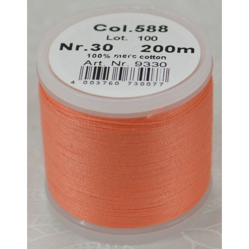 Madeira Cotona 30, 200m Embroidery & Quilting Thread Colour 588 Salmon