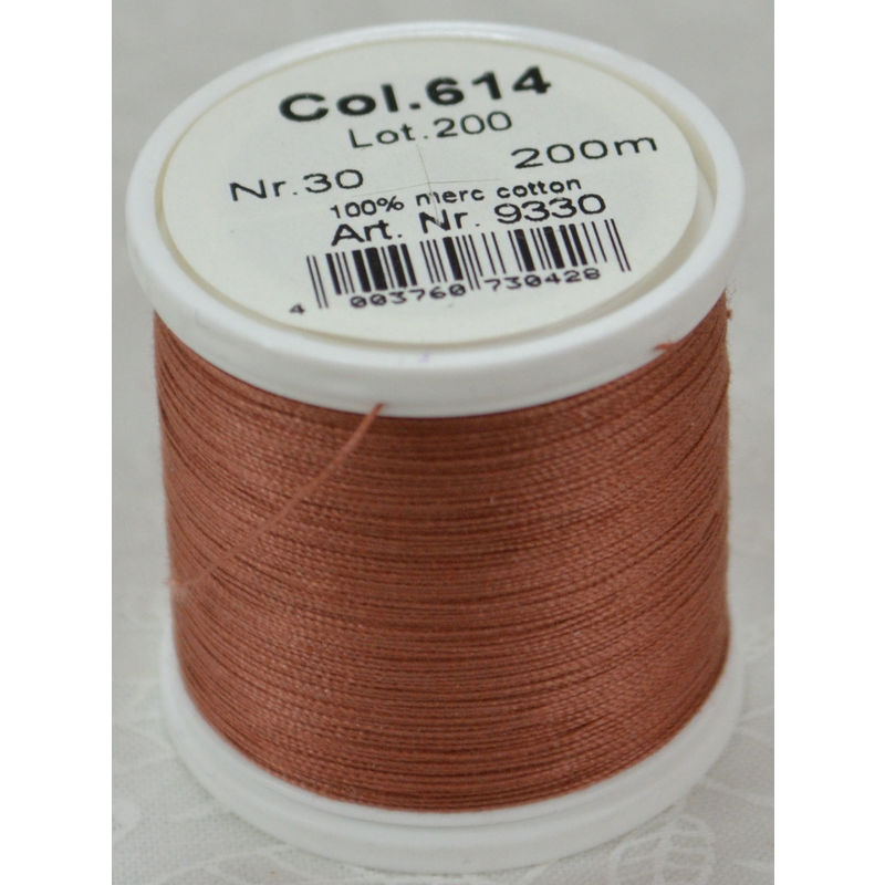 Madeira Cotona 30, 200m Embroidery & Quilting Thread Colour 614 Chocolate Brown