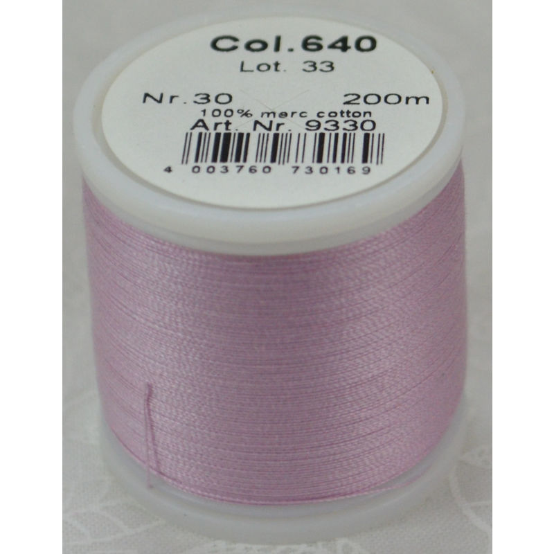 Madeira Cotona 30, 200m Embroidery & Quilting Thread Colour 640 Pale Lavender