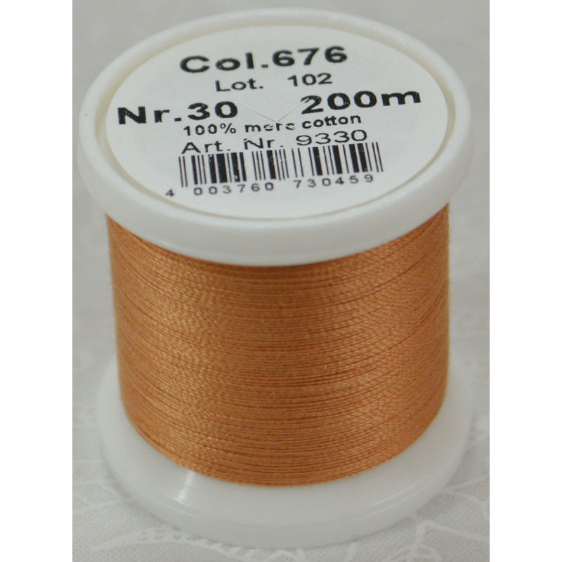 Madeira Cotona 30, 200m Embroidery & Quilting Thread Colour 676 Medium Tawny Tan