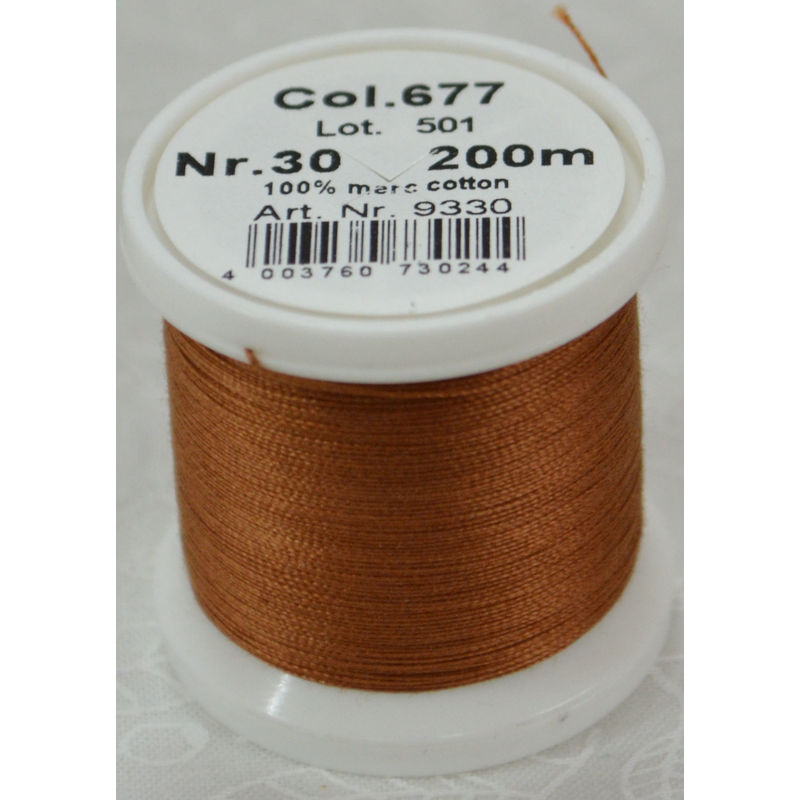 Madeira Cotona 30, 200m Embroidery & Quilting Thread Colour 677 Saddle Brown