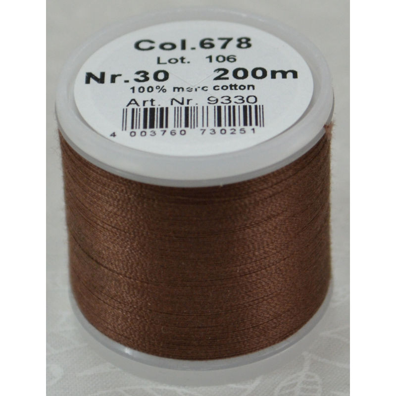 Madeira Cotona 30, 200m Embroidery & Quilting Thread Colour 678 Coffee Brown