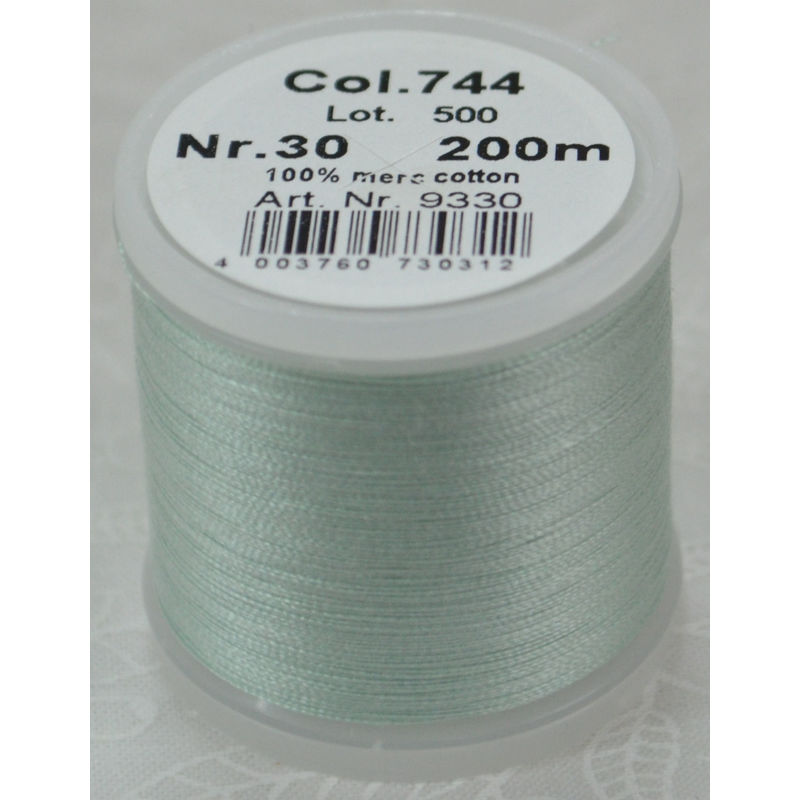 Madeira Cotona 30, 200m Embroidery & Quilting Thread Colour 744 Pale Aqua