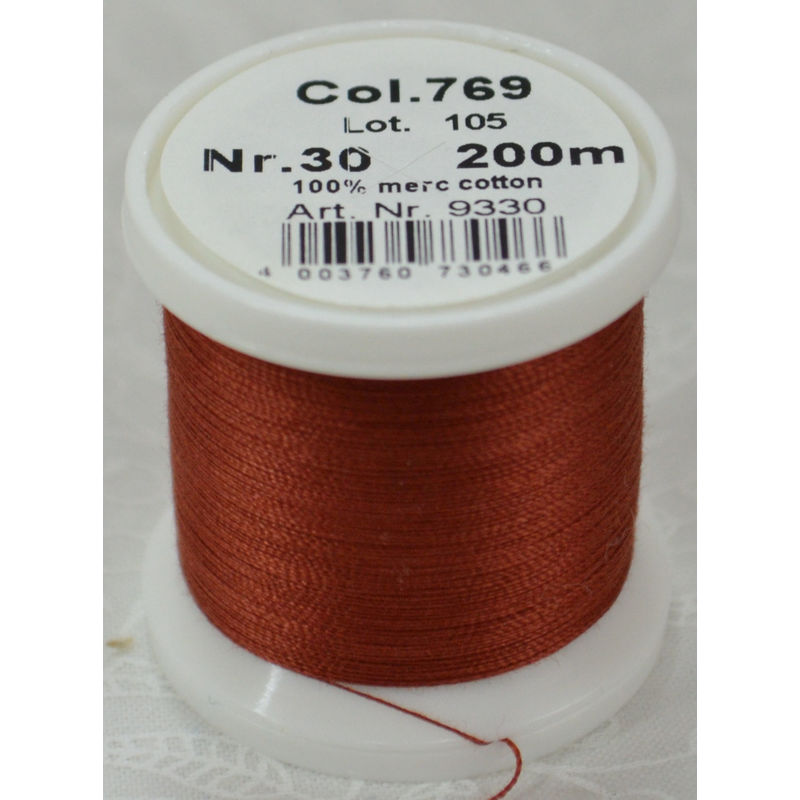 Madeira Cotona 30, 200m Embroidery & Quilting Thread, Colour 769 Dark Burnt Orange