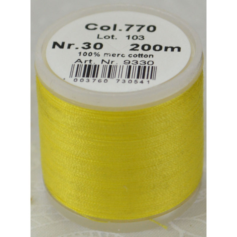 Madeira Cotona 30, 200m Embroidery & Quilting Thread Colour 770 Lemon Yellow
