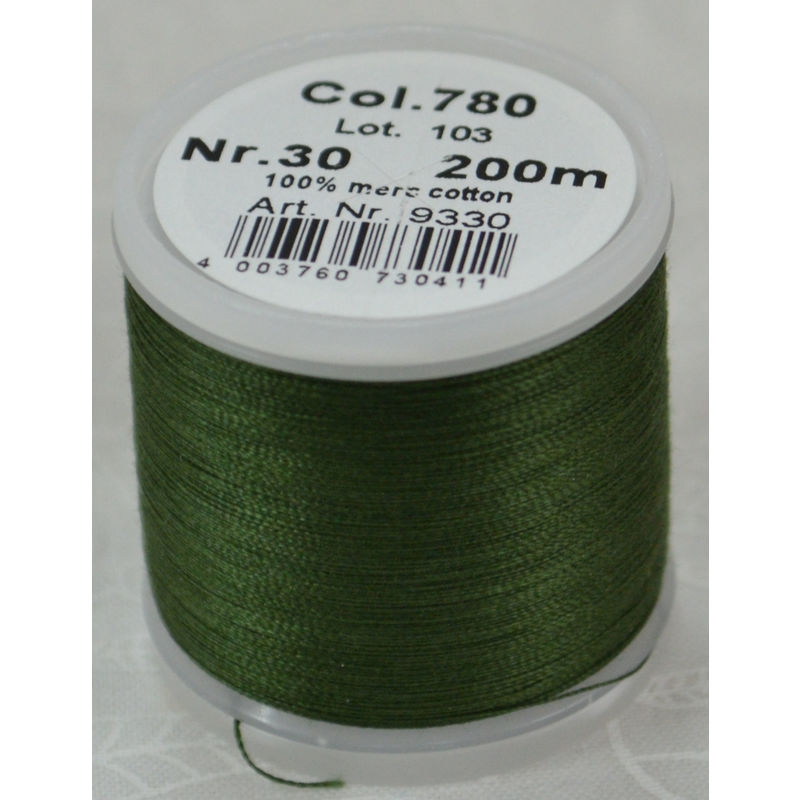 Madeira Cotona 30, 200m Embroidery & Quilting Thread Colour 780 Dark Pine Green