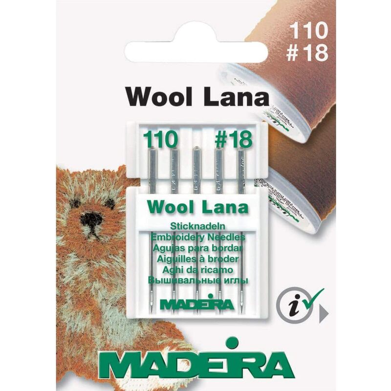 Madeira Lana Wool Sewing Machine Needle Size 110, Pack of 5 Needles