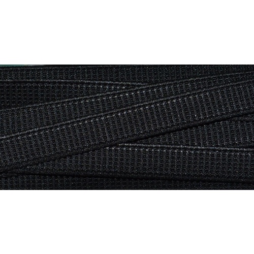 BLACK 12mm Ribbed Non-Roll Elastic, Per Metre (U4341.12)