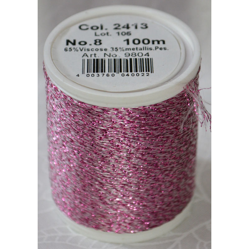 Madeira Glamour 8 Thread #2413 ROSE, 100m Embroidery, Crochet