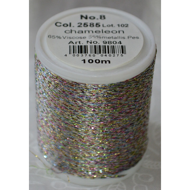 Madeira Glamour 8 Thread #2585 CHAMELEON, 100m Embroidery, Crochet