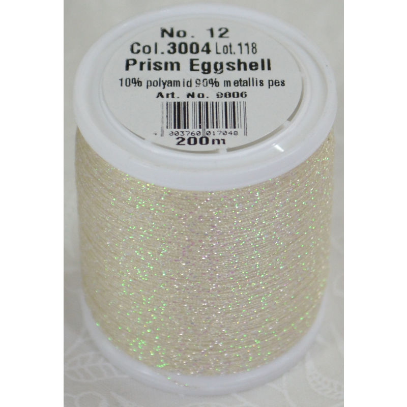 Madeira Glamour 12, #3004 - Prism Eggshell 200m Metallic Embroidery Thread