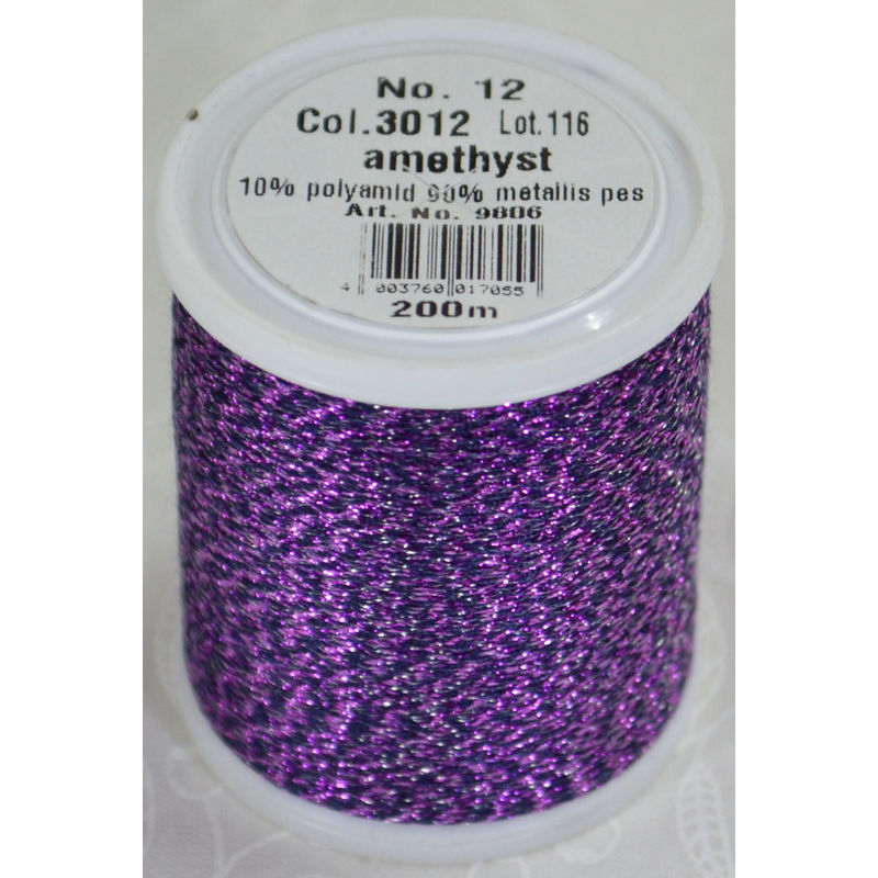 Madeira Glamour 12, #3012 - Amethyst 200m Metallic Embroidery Thread