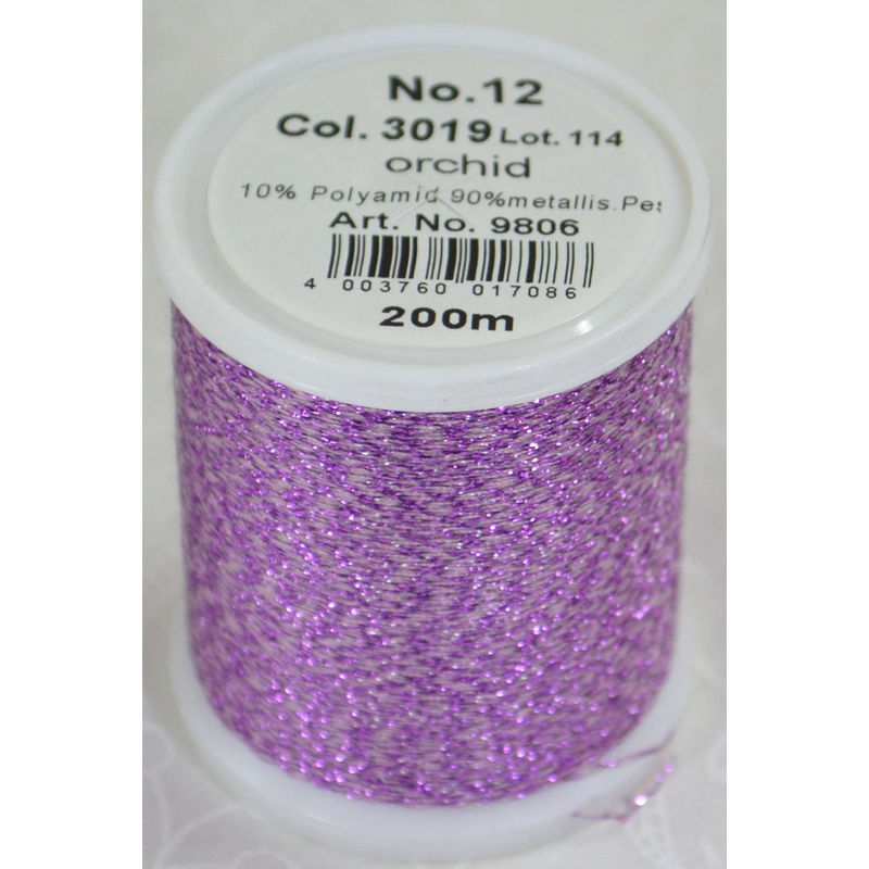 Madeira Glamour 12, #3019 - Orchid 200m Metallic Embroidery Thread
