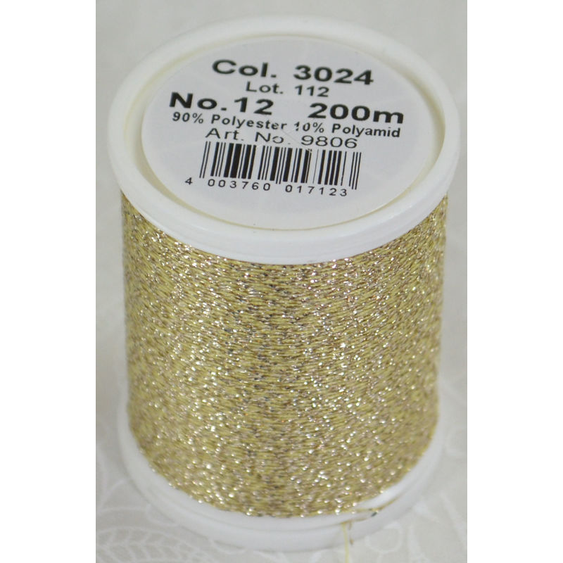 Madeira Glamour 12, #3024 - White Gold 200m Metallic Embroidery Thread