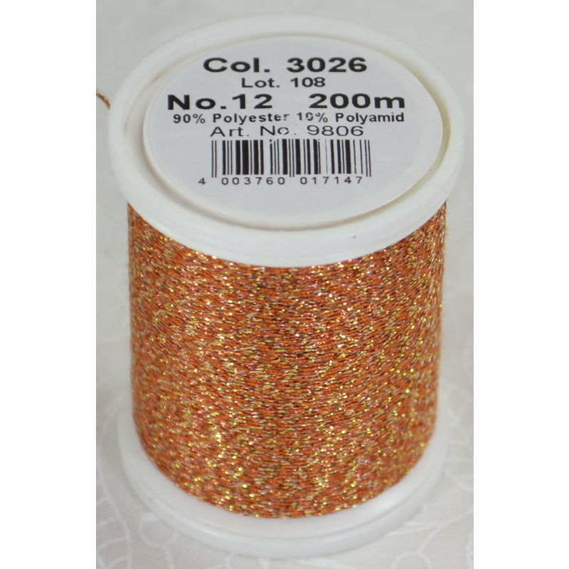 Madeira Glamour 12, #3026 - Sultan Gold 200m Metallic Embroidery Thread