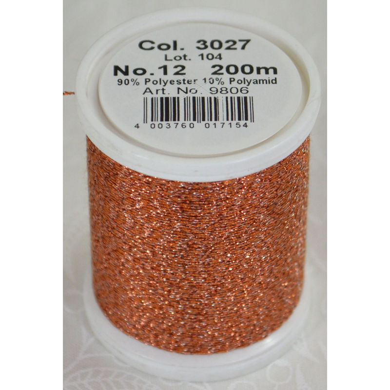 Madeira Glamour 12, #3027 - Amber 200m Metallic Embroidery Thread